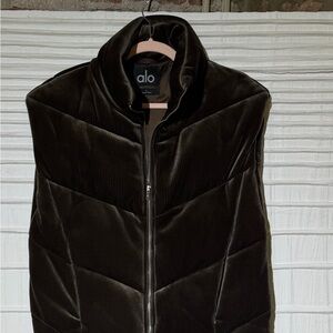 ALO Yoga Dark Green/Grey Velvet Jacket